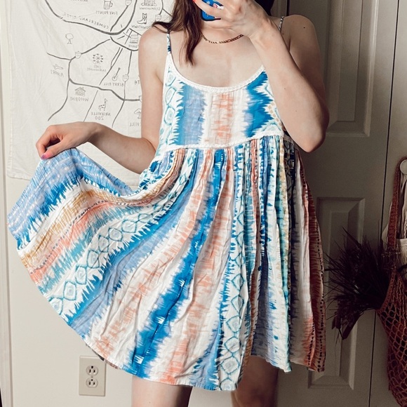 Anthropologie RAGA Flamingo Beach Tie Dye Short Dress Small - Picture 1 of 9